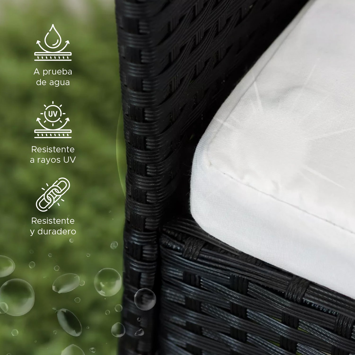 Set Juego De Terraza 4pcs Mesa Sillas Sillon Rattan Vincenzi