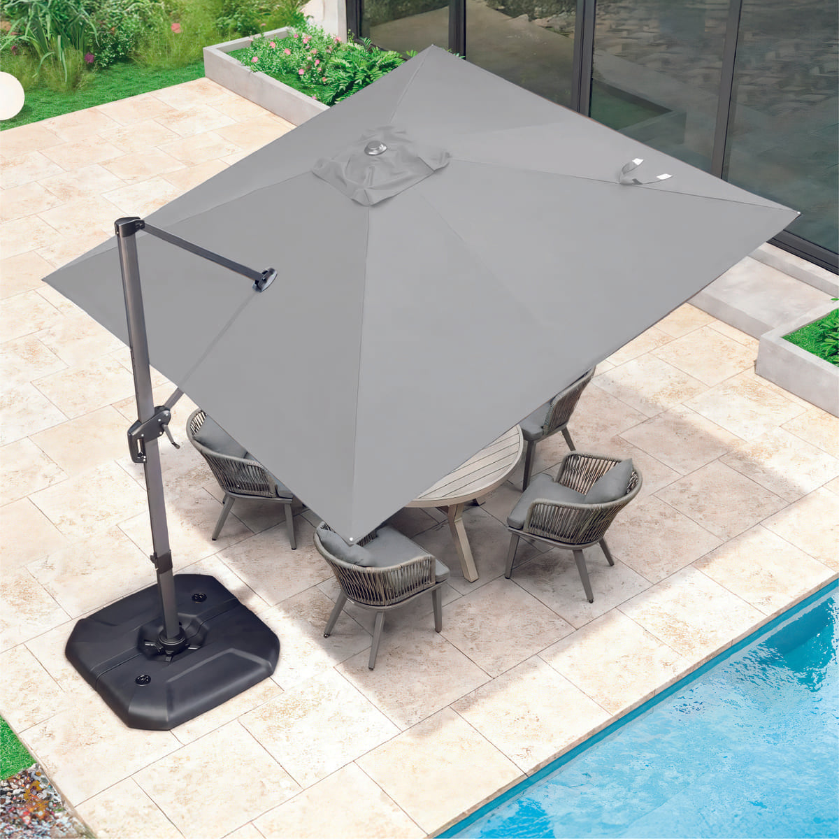 Quitasol para terraza Lateral Gris 360 Vincenzi