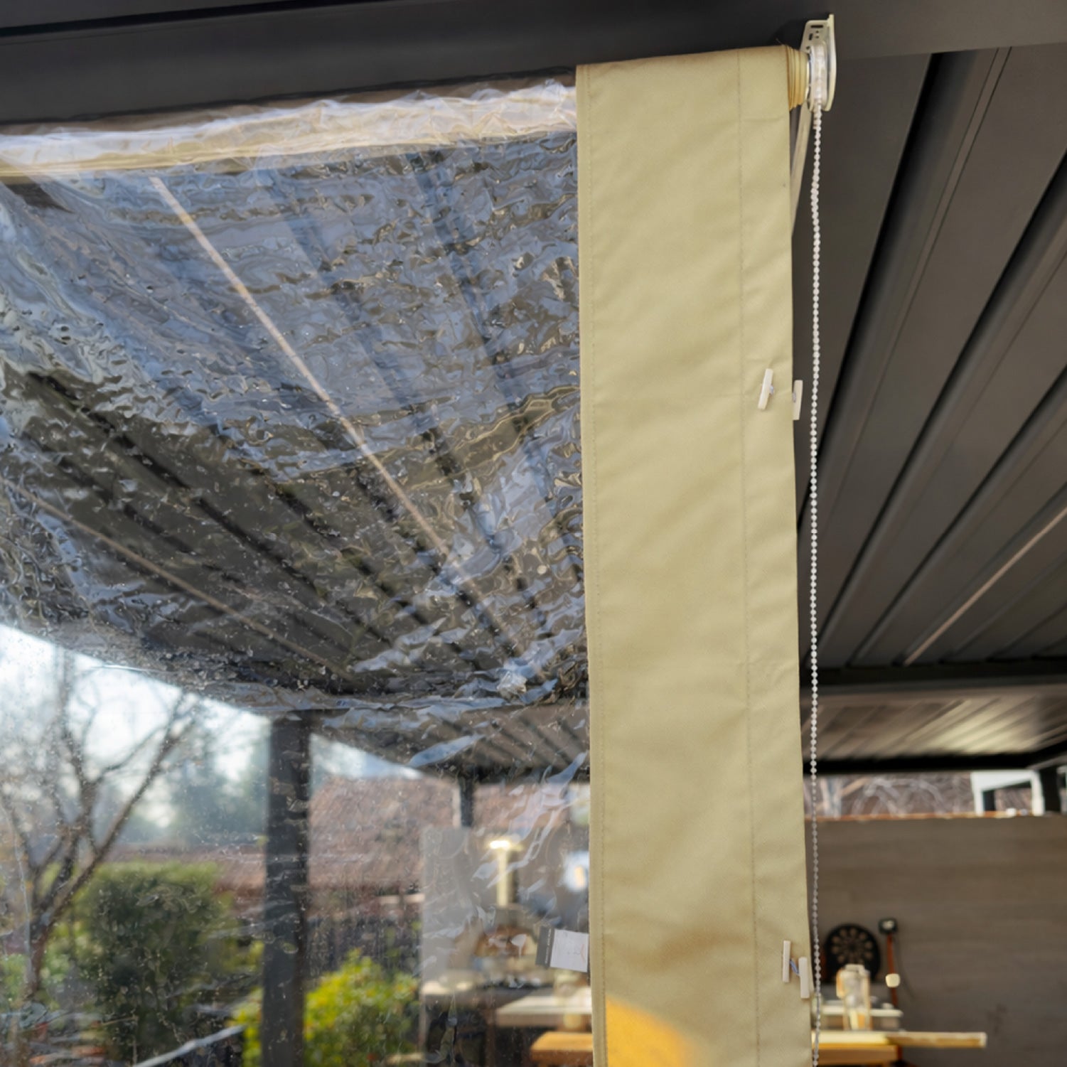 Cortina Roller Cierre de Terraza Beige 100x250cm