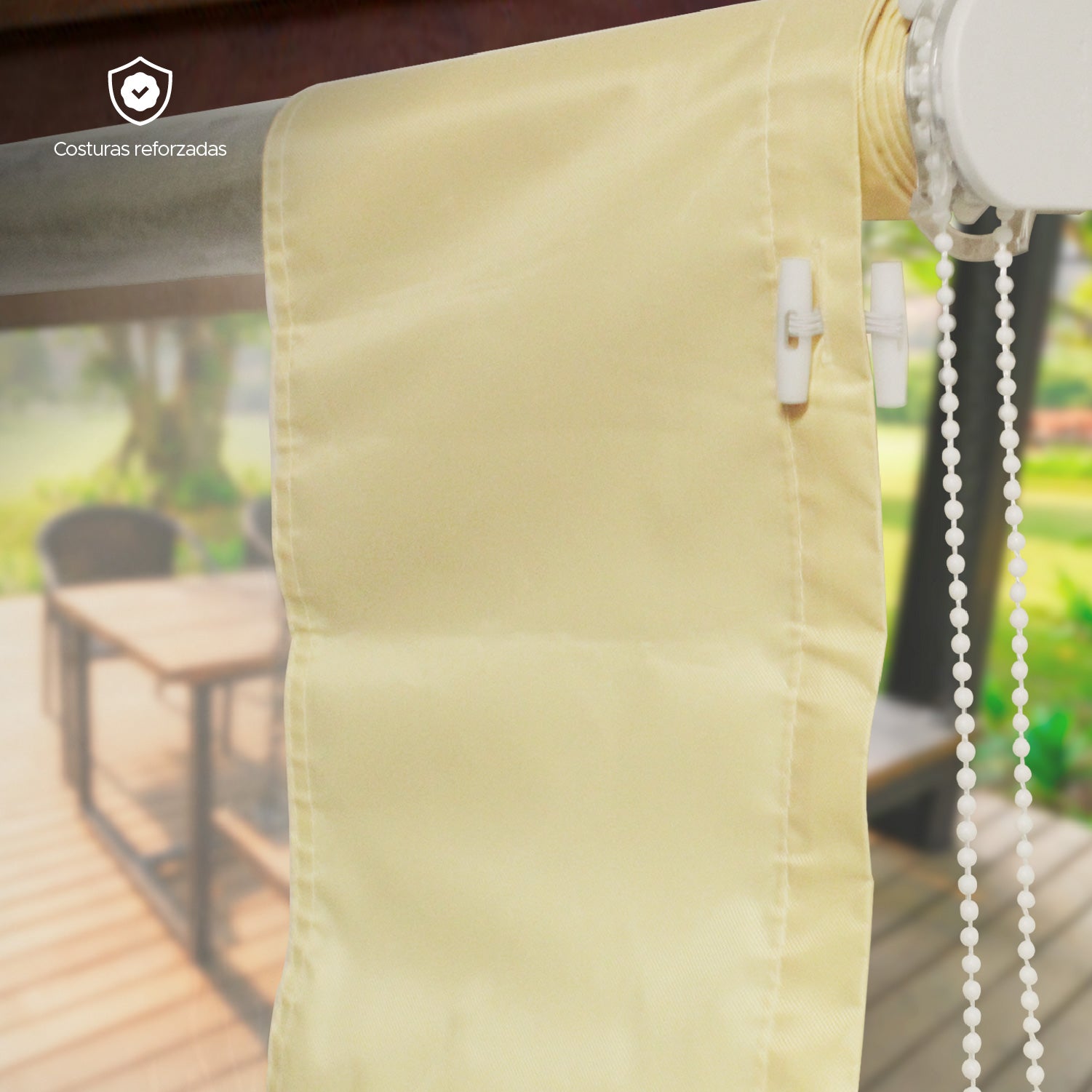 Cortina Roller Cierre de Terraza Beige 100x250cm