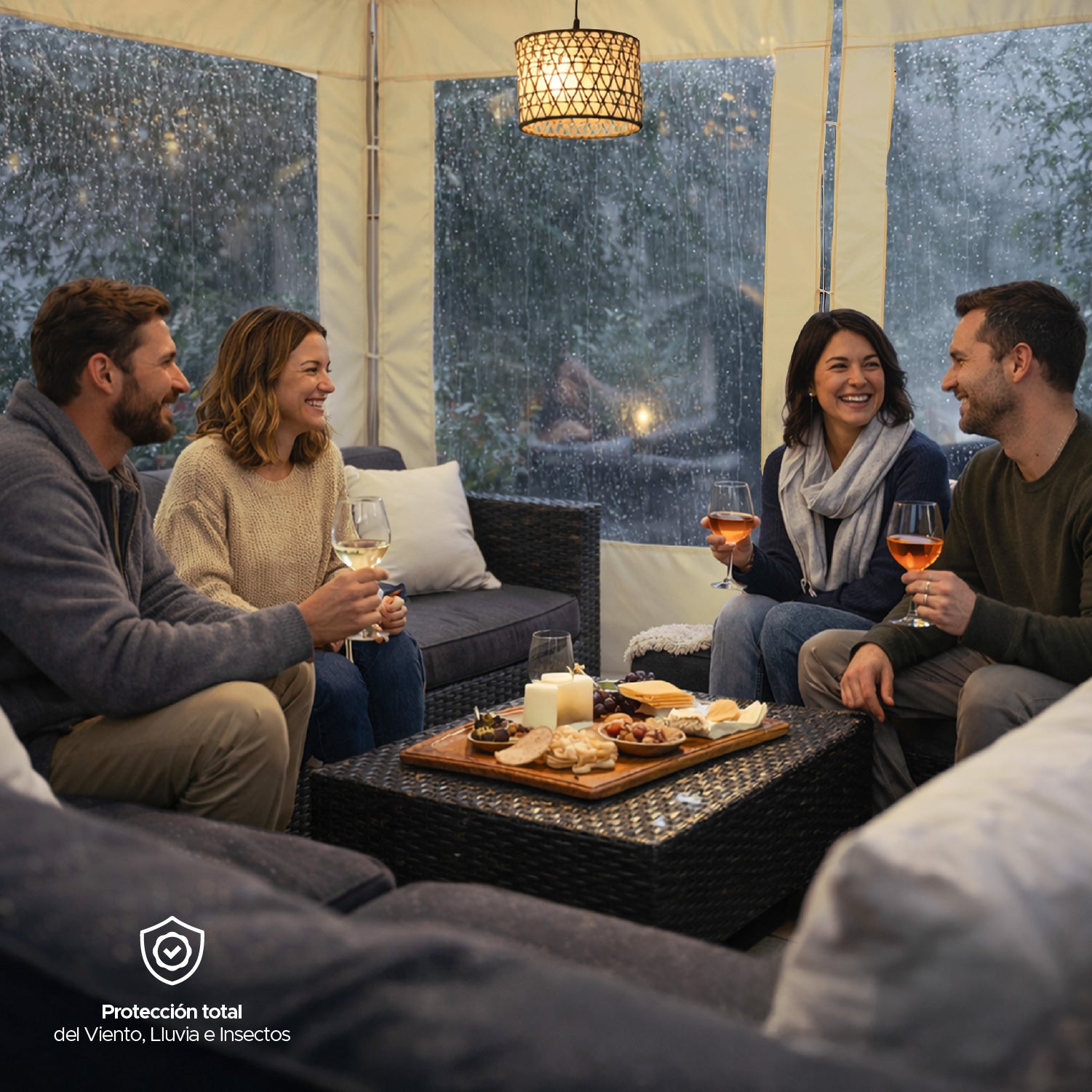 Cortina Roller Cierre de Terraza Beige 100x250cm