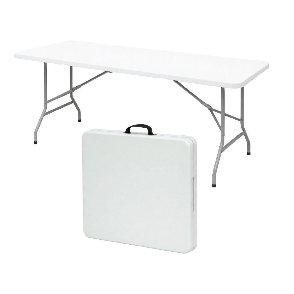 Mesa Plegable Tipo Maleta Blanca 180x72x72 cm Vincenzi