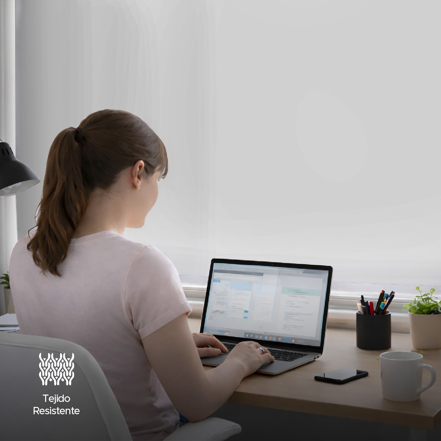 Cortina Roller Blackout Blanca 240x230cm