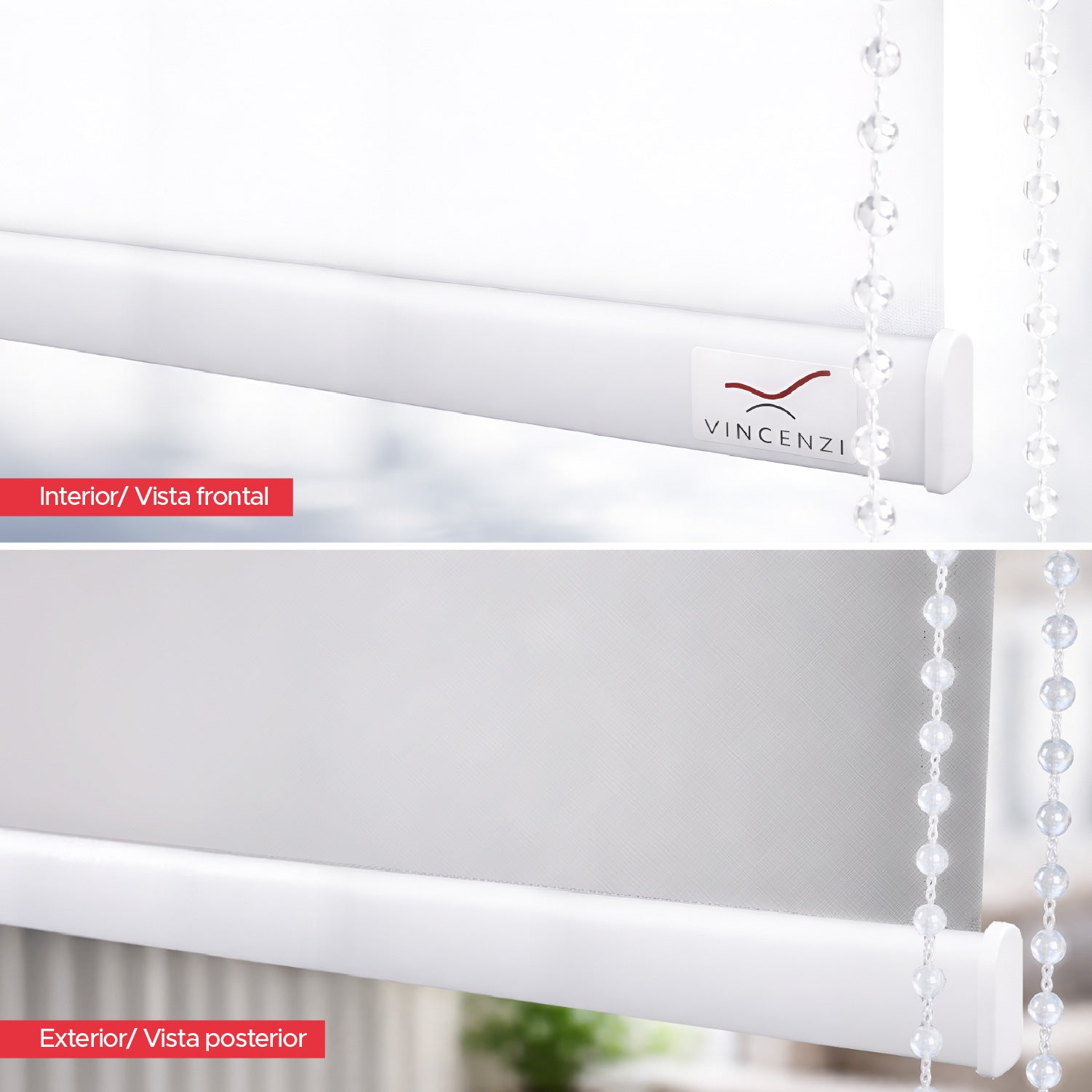 Cortina Roller Blackout Blanca 240x230cm