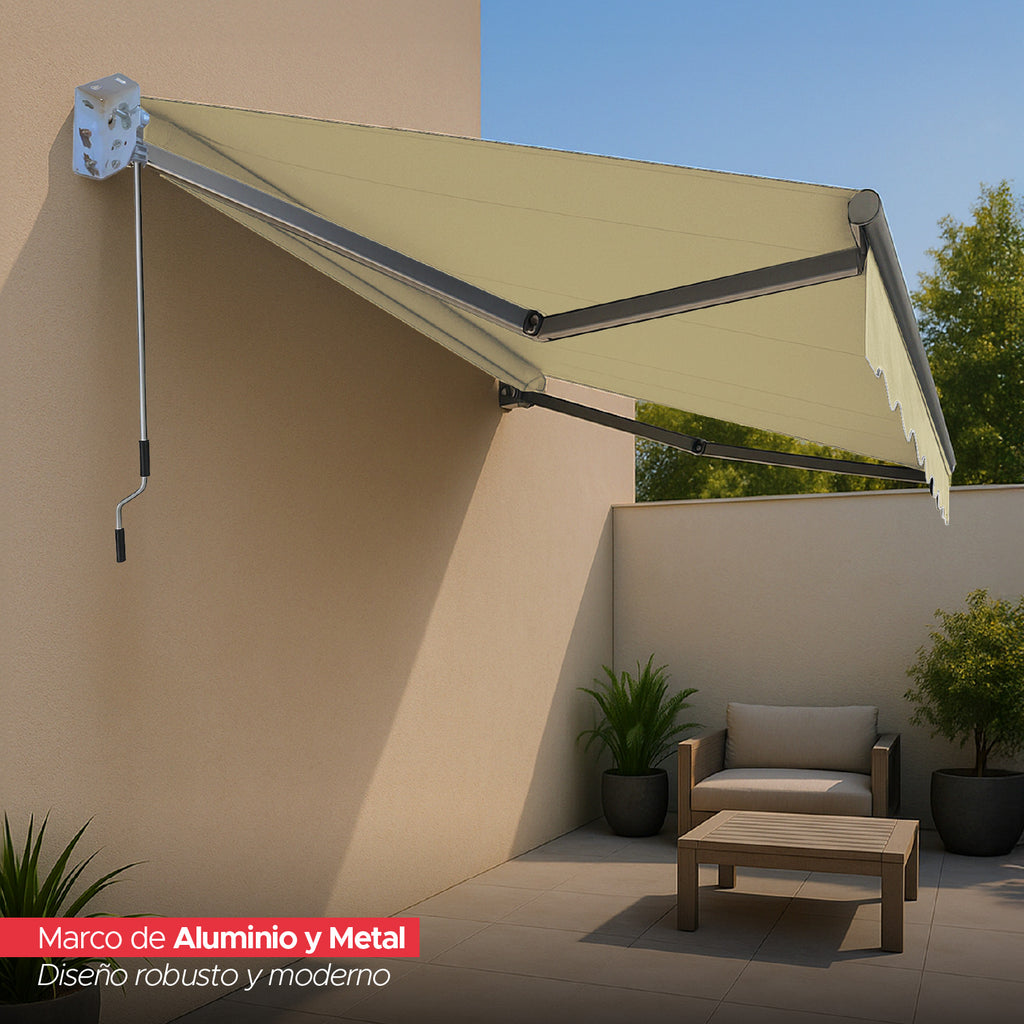 Toldo Con Brazo Retráctil Terrazas 3x2.5 Mts Beige