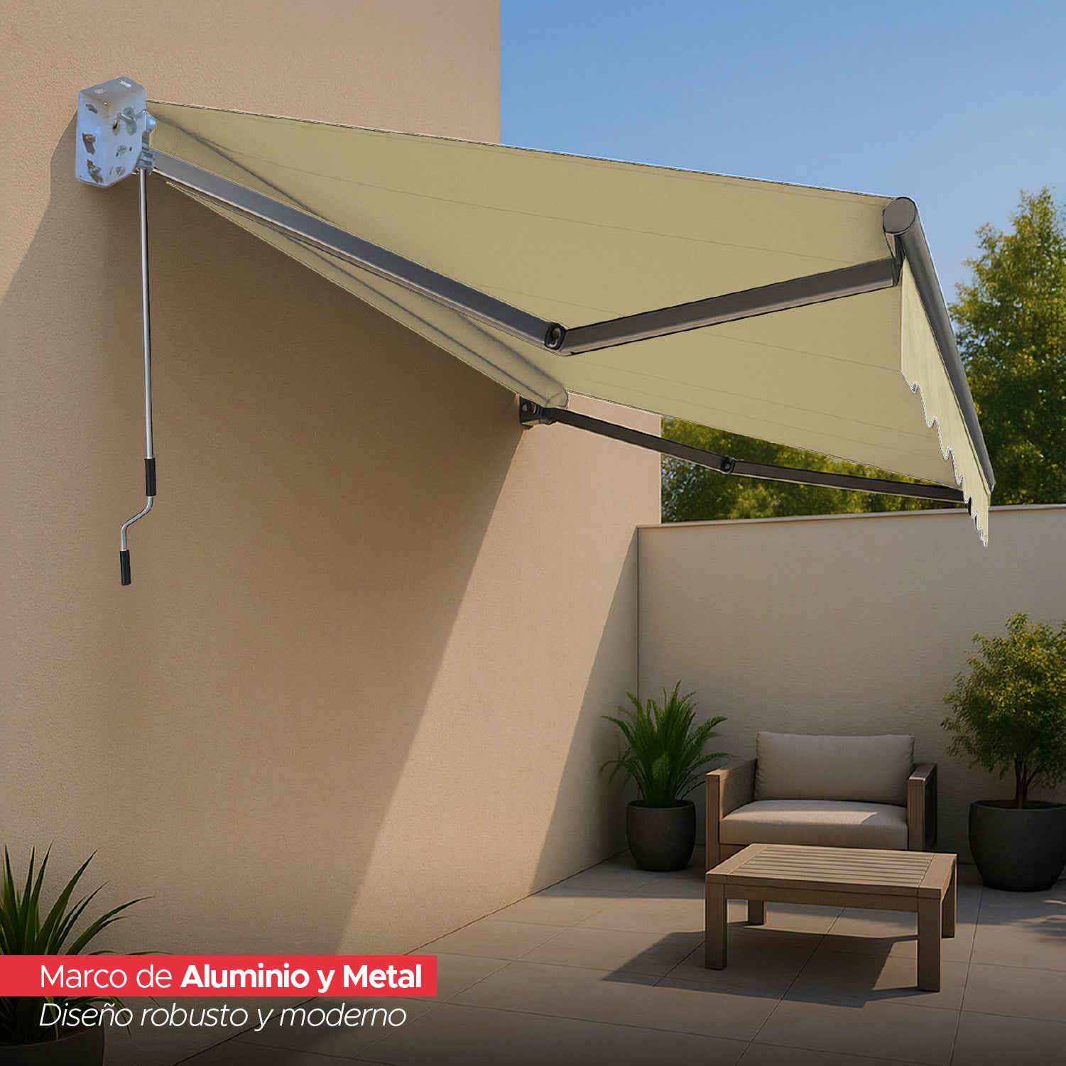 Toldo con brazo retractil Terrazas 4x2.5 Mts Beige