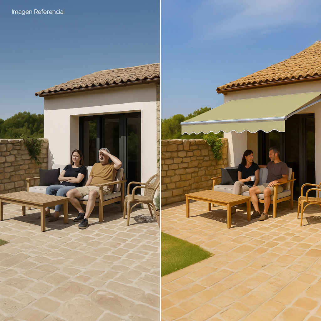 Toldo Con Brazo Retráctil Terrazas 3x2.5 Mts Beige