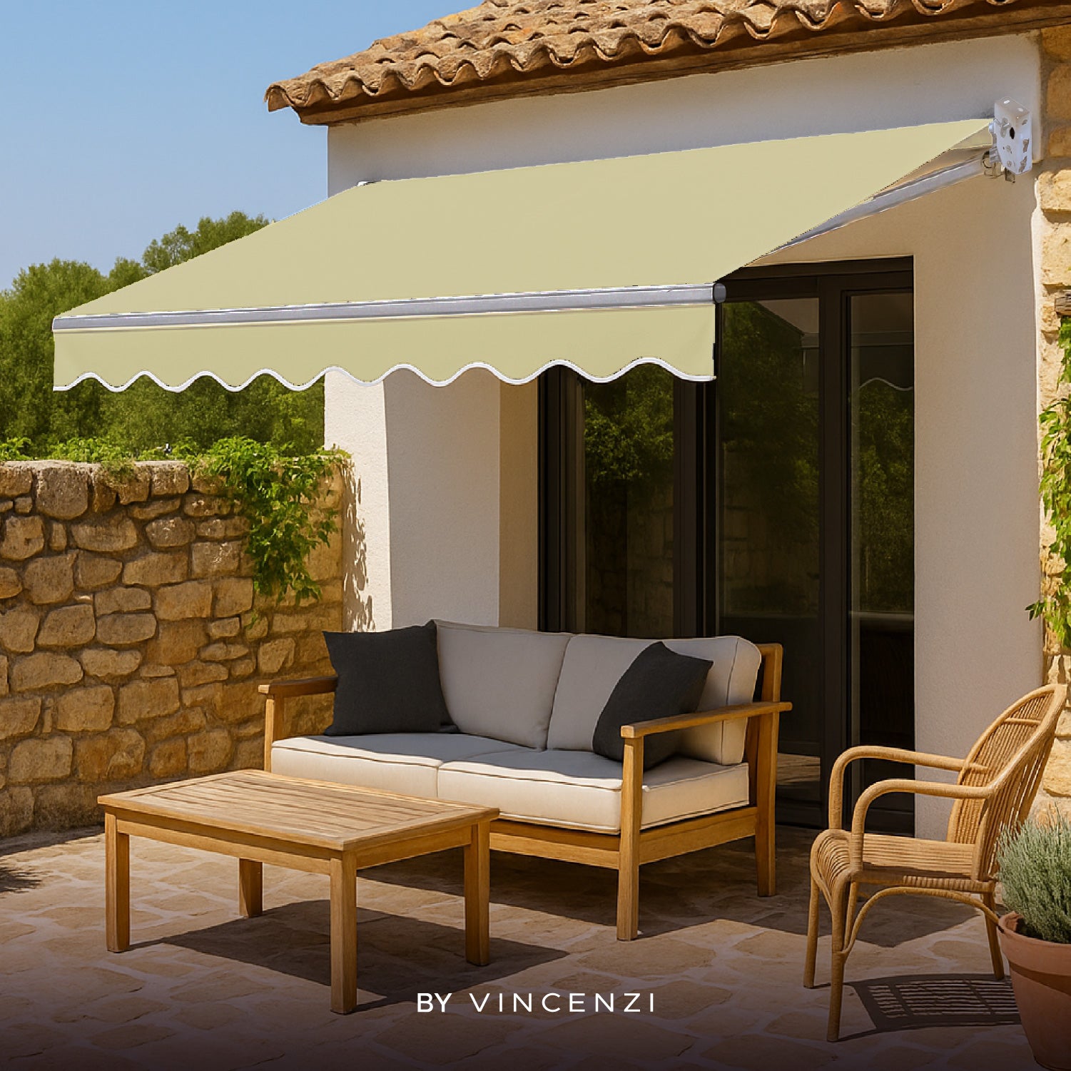 Toldo con brazo retractil Terrazas 4x2.5 Mts Beige