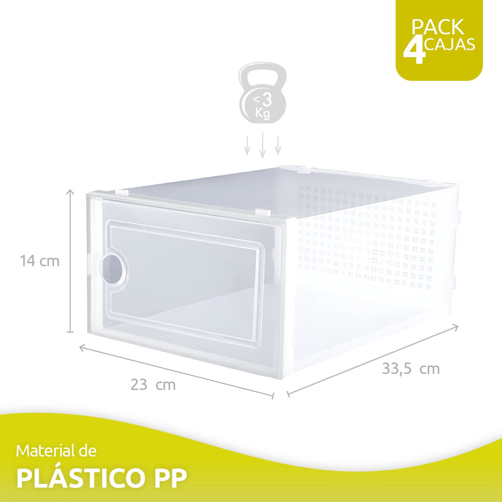 Caja Organizadora De Zapatos Apilables Set 4 Unidades