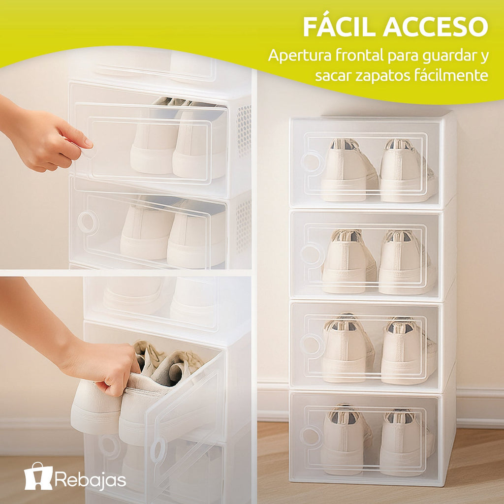 Caja Organizadora De Zapatos Apilables Set 4 Unidades