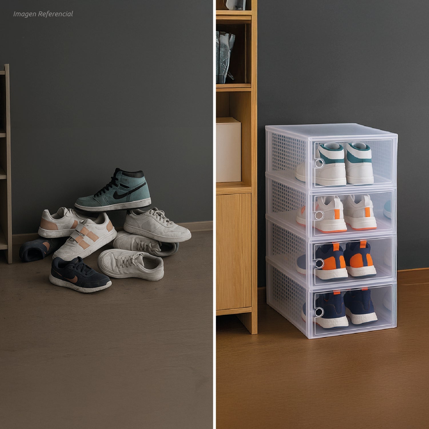 Caja Organizadora De Zapatos Apilables Set 4 Unidades