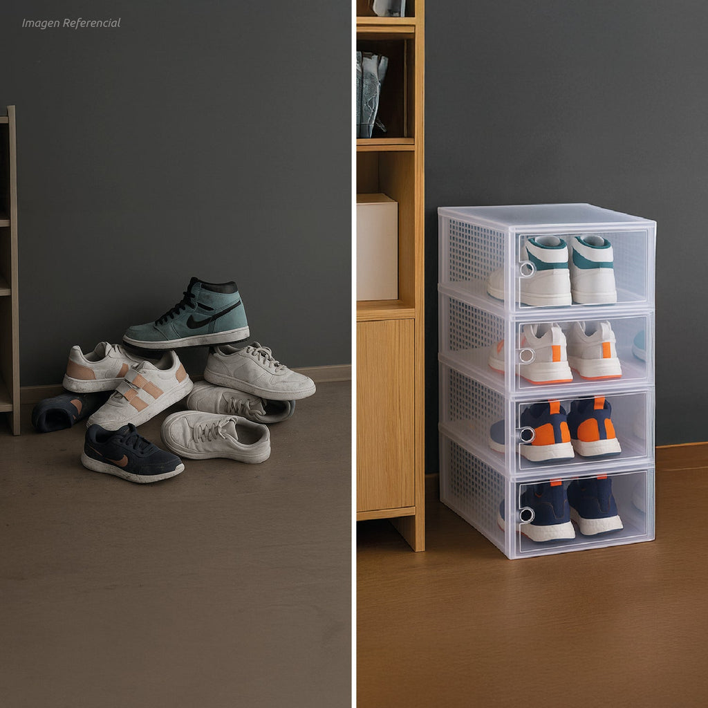 Caja Organizadora De Zapatos Apilables Set 4 Unidades