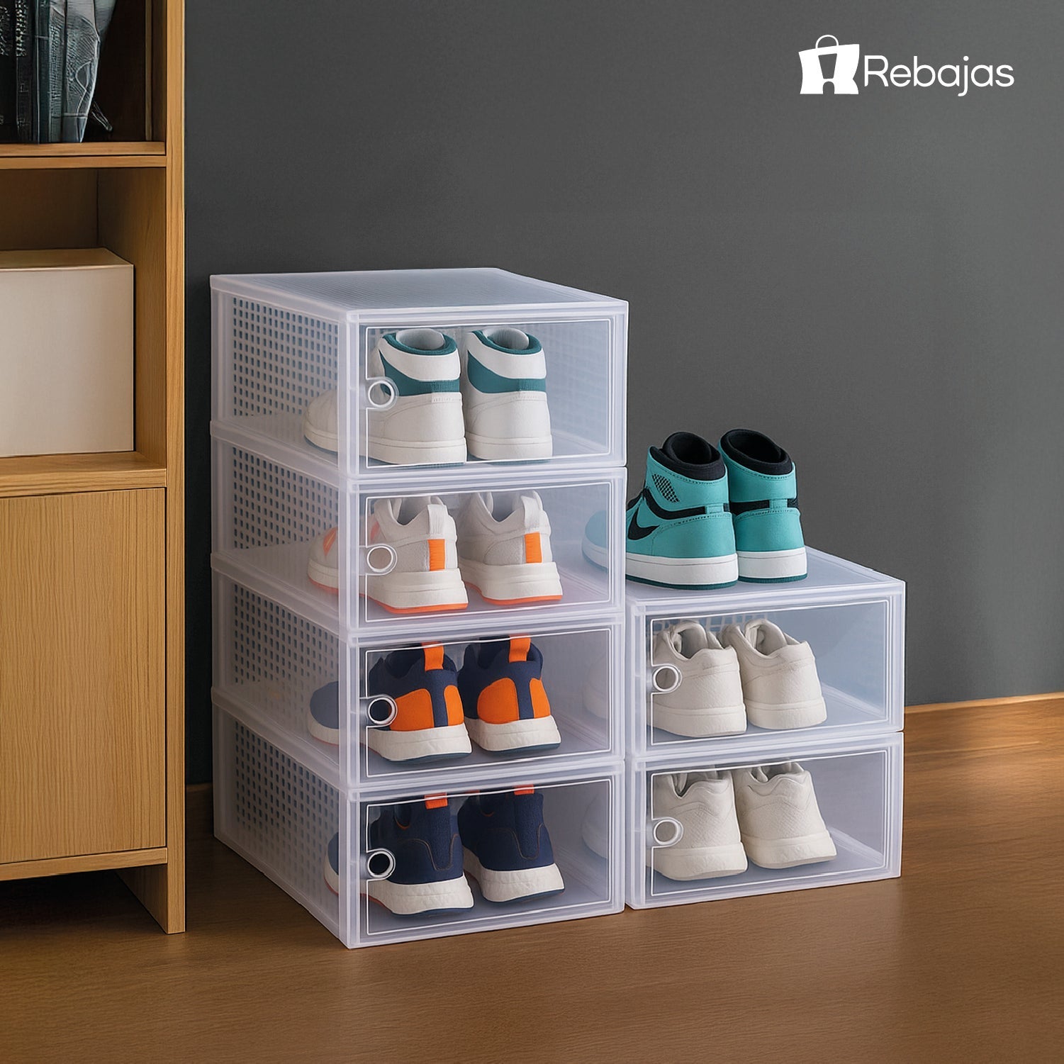 Caja Organizadora De Zapatos Apilables Set 4 Unidades