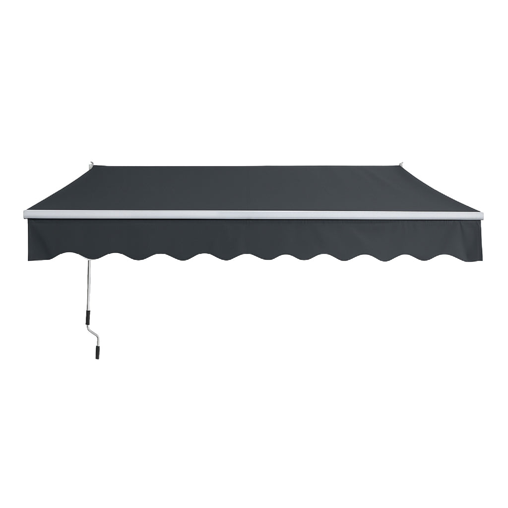 Toldo Retráctil 300x250 Cm Gris Grafito Brazo Manual Para Terraza Vincenzi