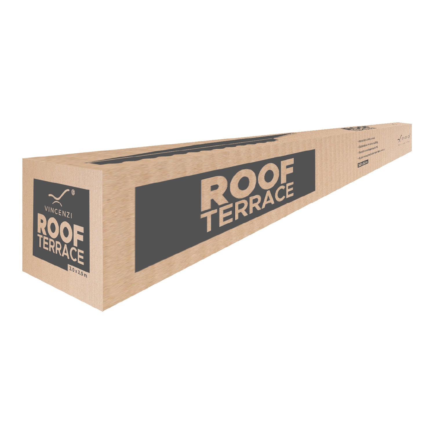 Toldo Retráctil 300x250 Cm Gris Grafito Brazo Manual Para Terraza Vincenzi