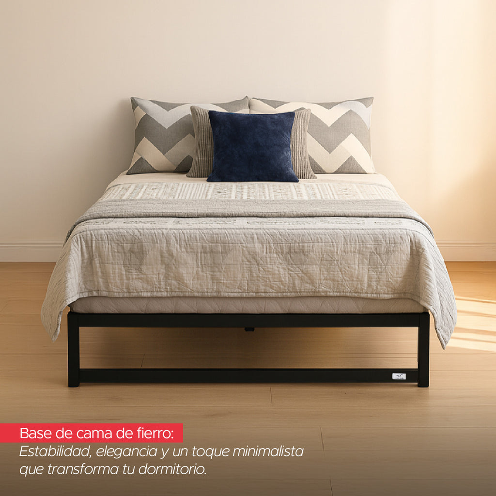 Base para cama Europea Acero Negro 150X190 cm 2 Pza Vincenzi