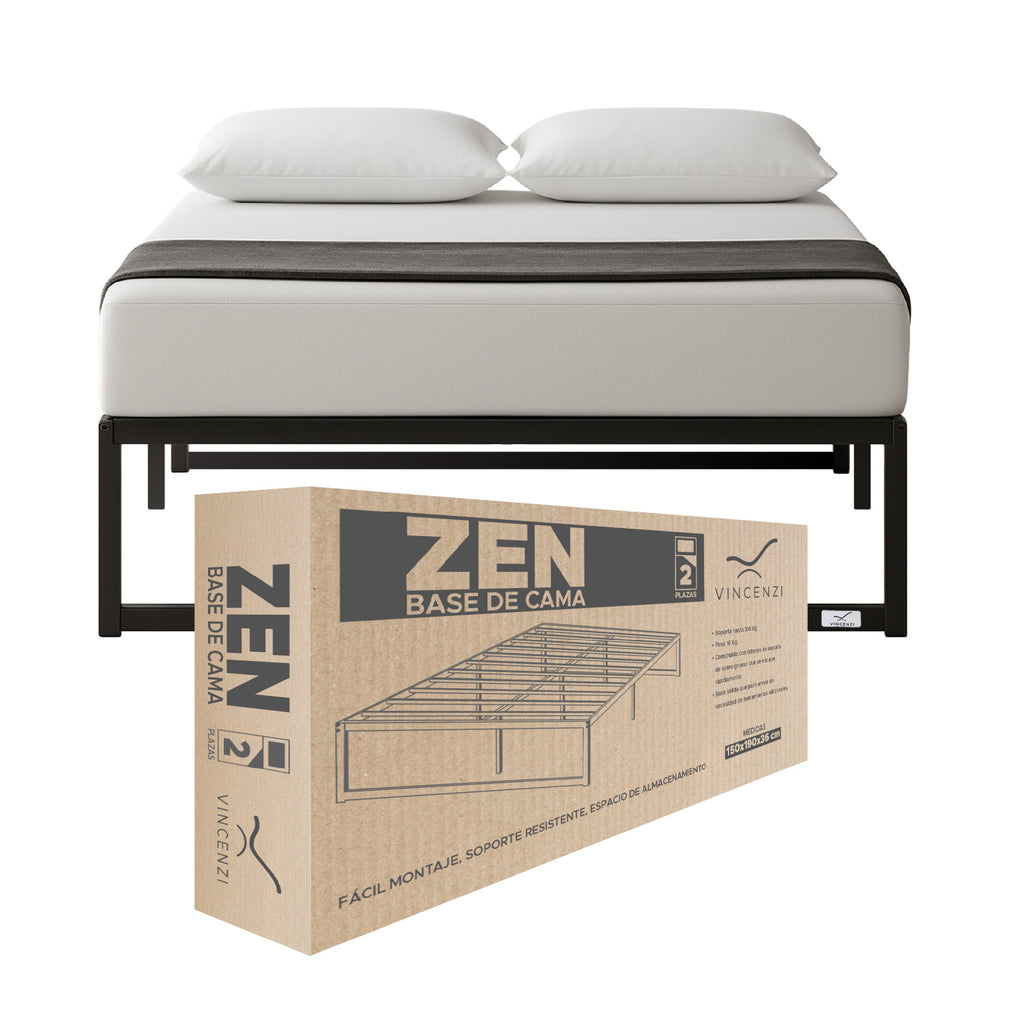 Base para cama Europea Acero Negro 150X190 cm 2 Pza Vincenzi