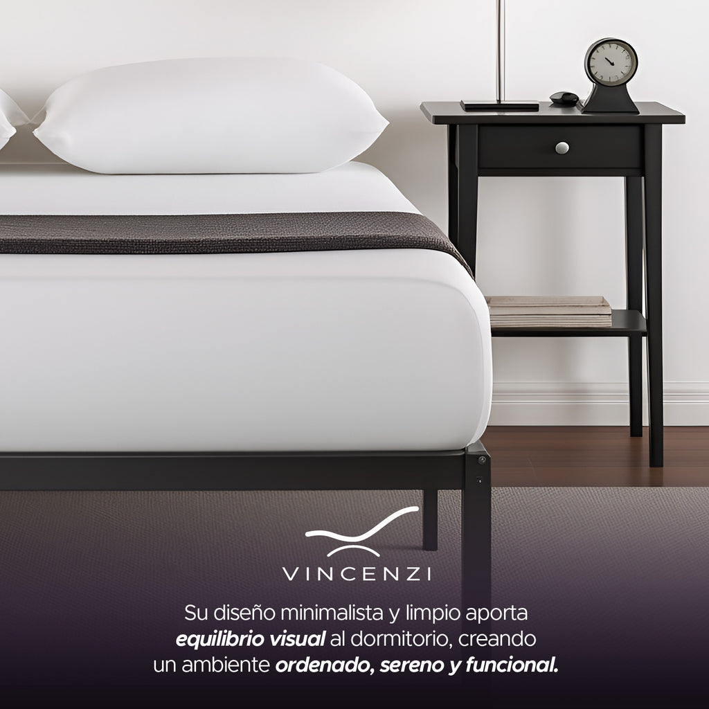 Base para cama Europea Acero Negro 105X190 cm 1,5 Pza Vincenzi