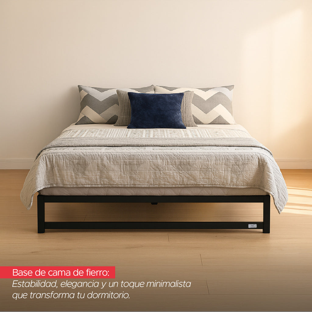 Base para cama Europea Acero Negro 180x200 cm King Vincenzi