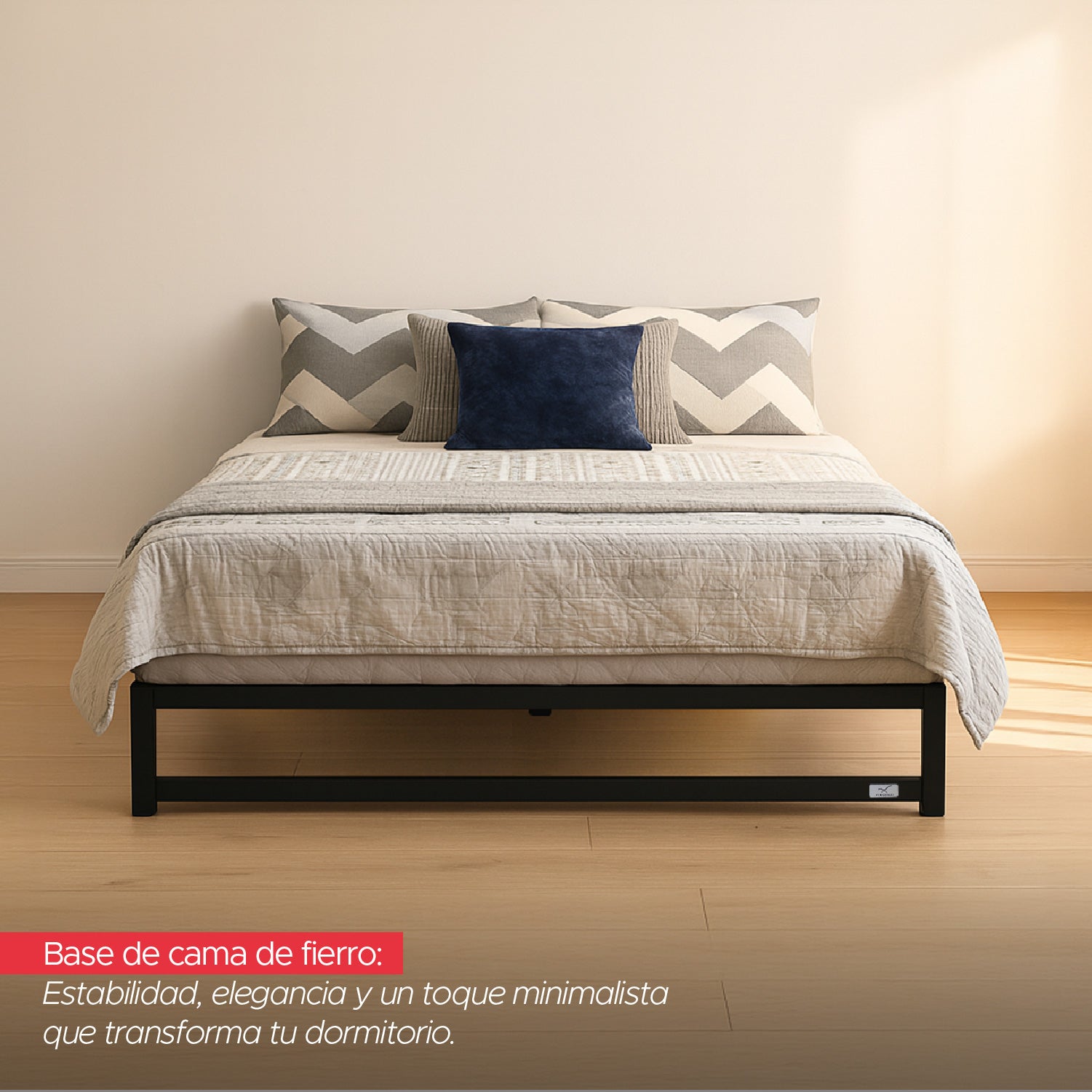 Base para cama Europea Acero Negro 180x200 cm King Vincenzi