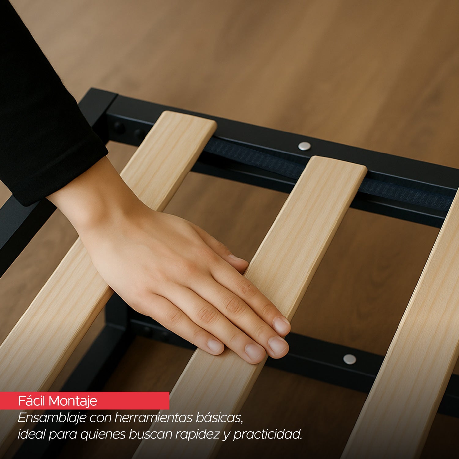 Base para cama Europea Acero y Madera 105x190 cm 1,5 pza Vincenzi