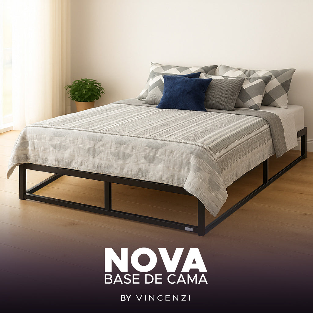 Base para cama Europea Acero y Madera 150x190 cm 2 pza Vincenzi