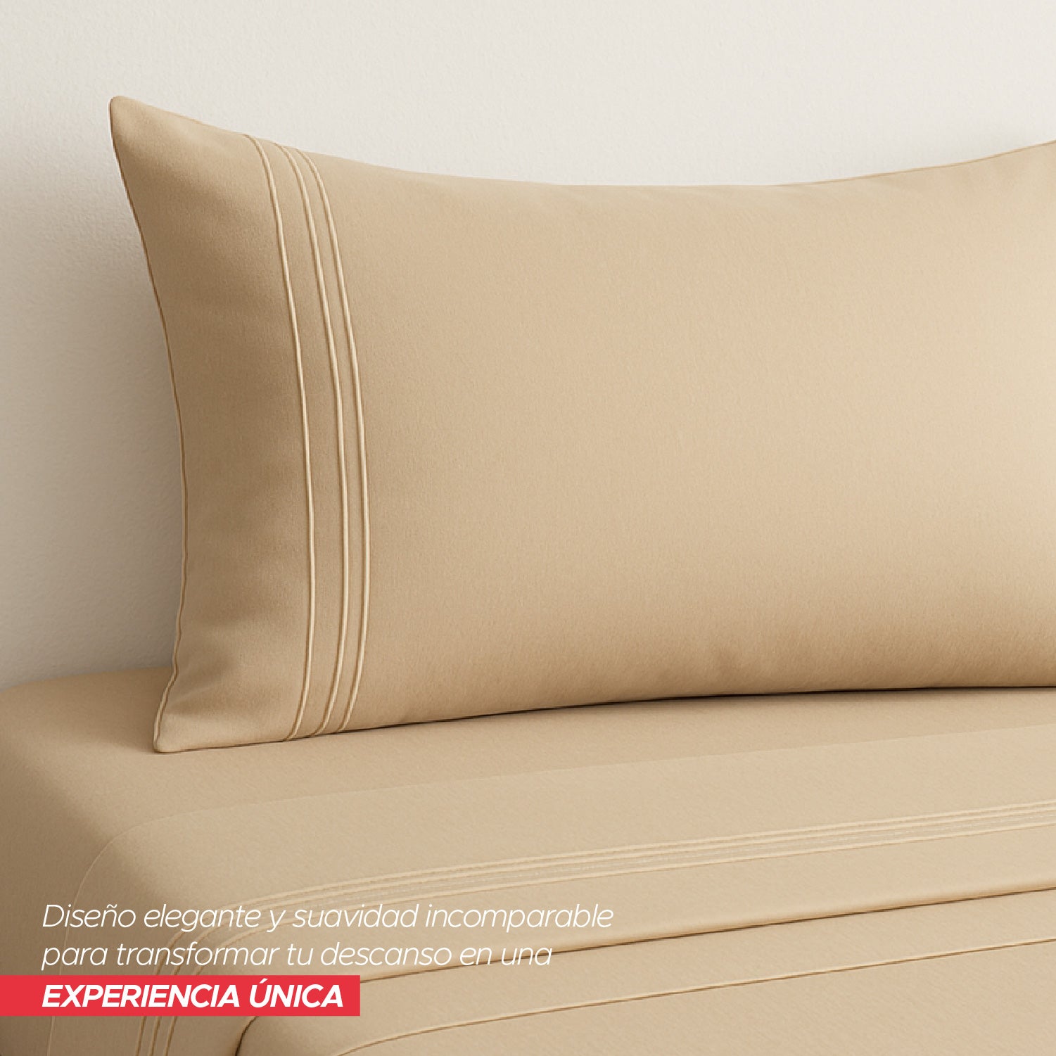 Juego de Sábana Beige 1800 Hilos Ultra Suave 2 plazas Vincenzi