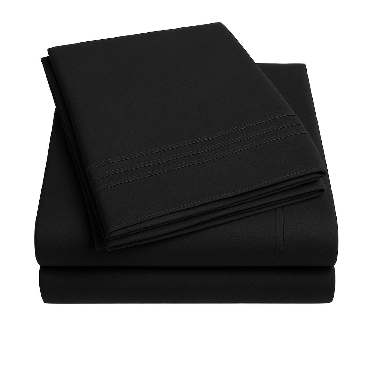 Juego De Sábanas 1800 Hilos 1,5 Plazas Negro Ultra Suave Vincenzi