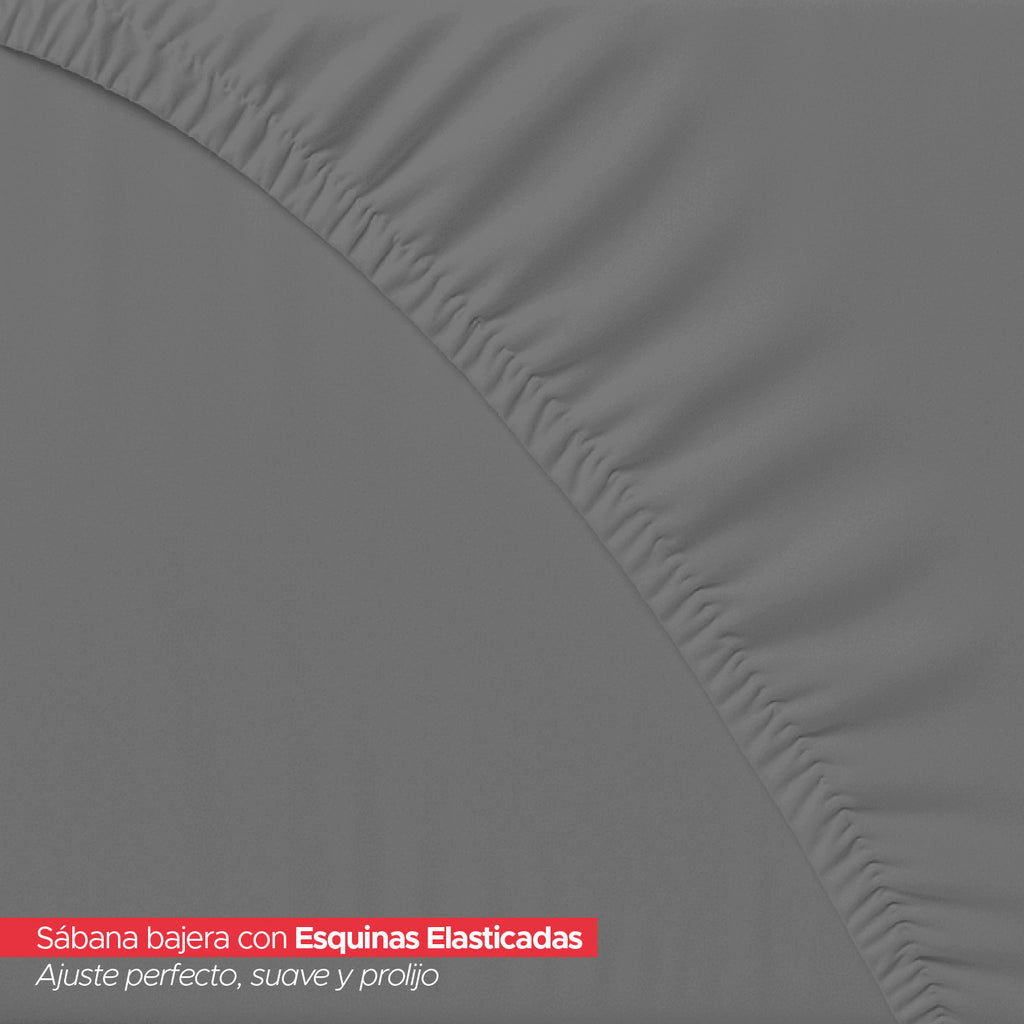 Juego De Sábanas Gris 1800 Hilos Ultra Suave 2 Plazas Vincenzi