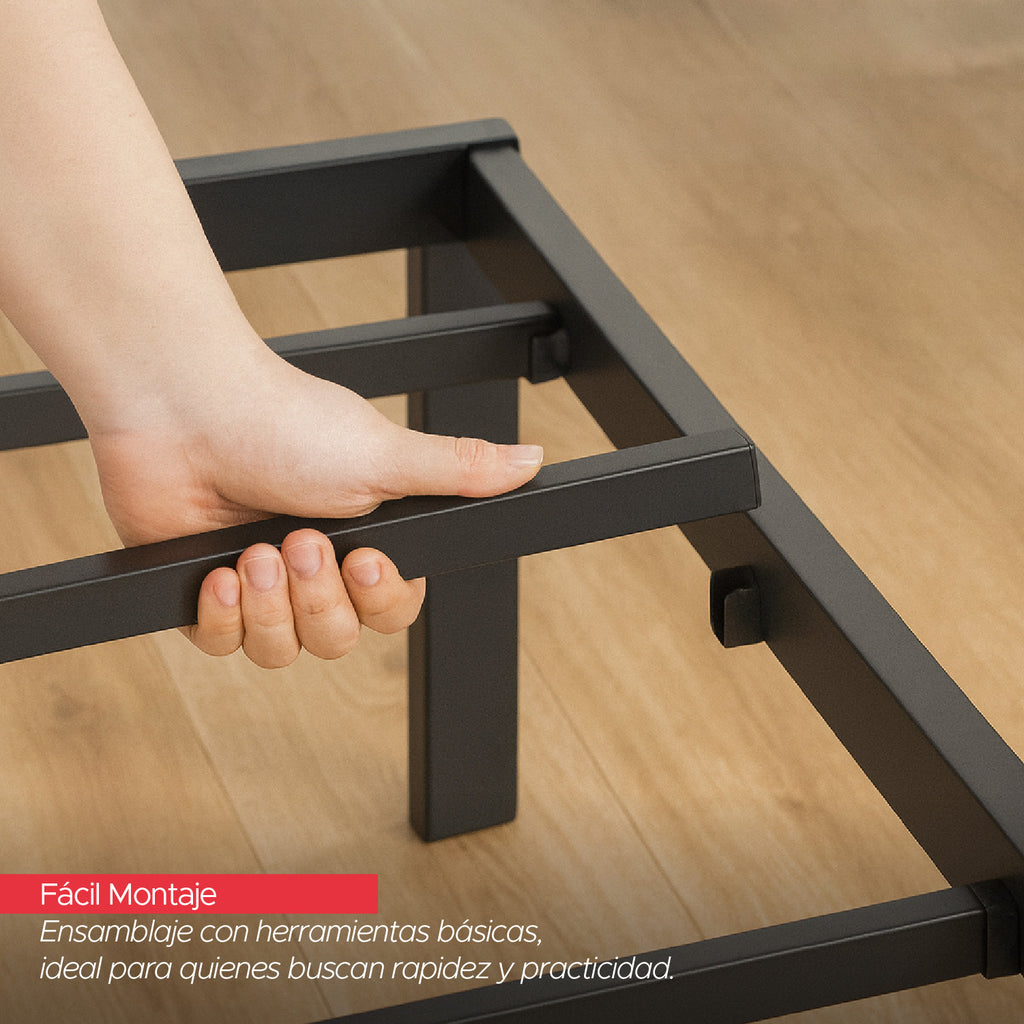 Base para cama Europea Acero Negro 90x190 cm ZEN 1 pza Vincenzi