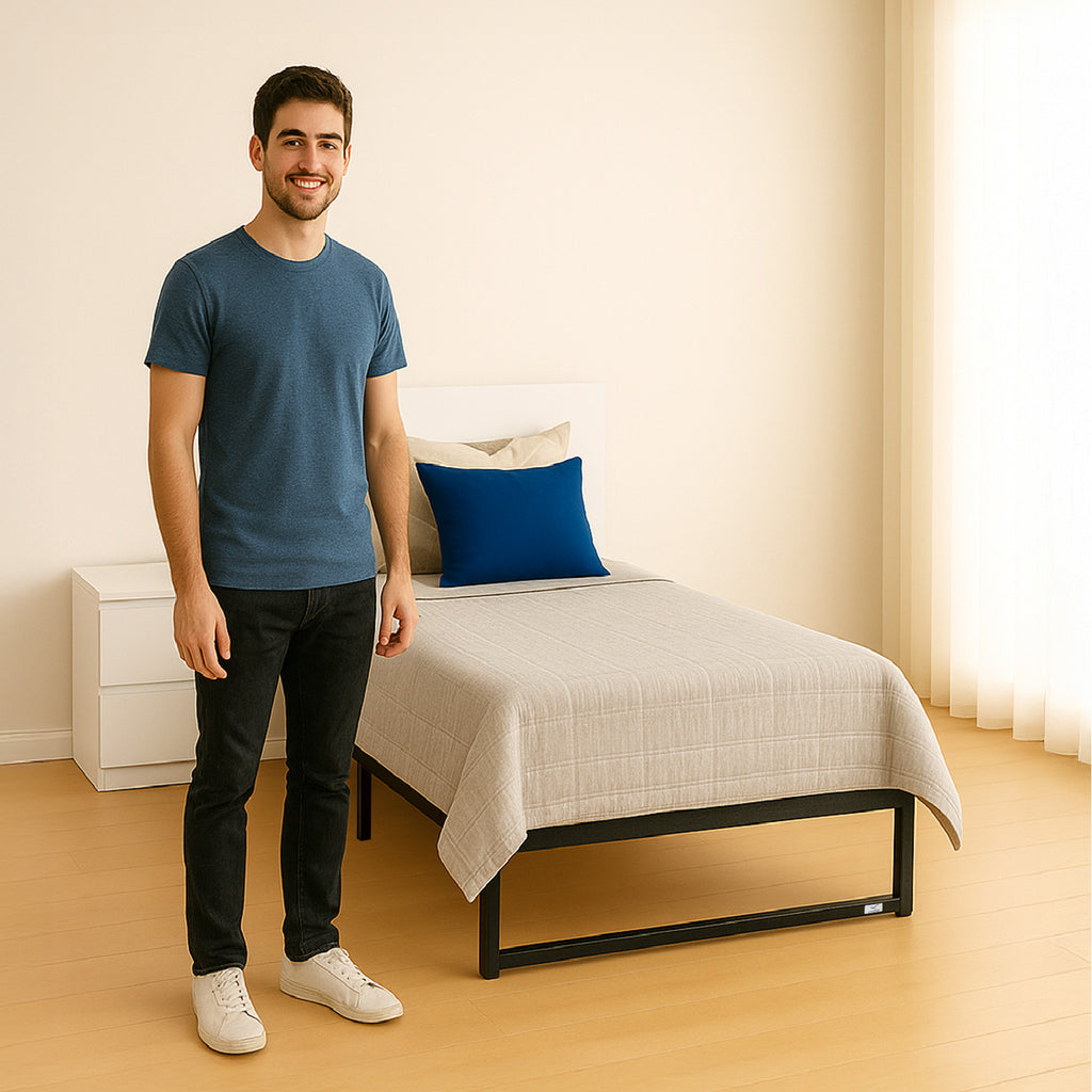 Base para cama Europea Acero Negro 90x190 cm ZEN 1 pza Vincenzi