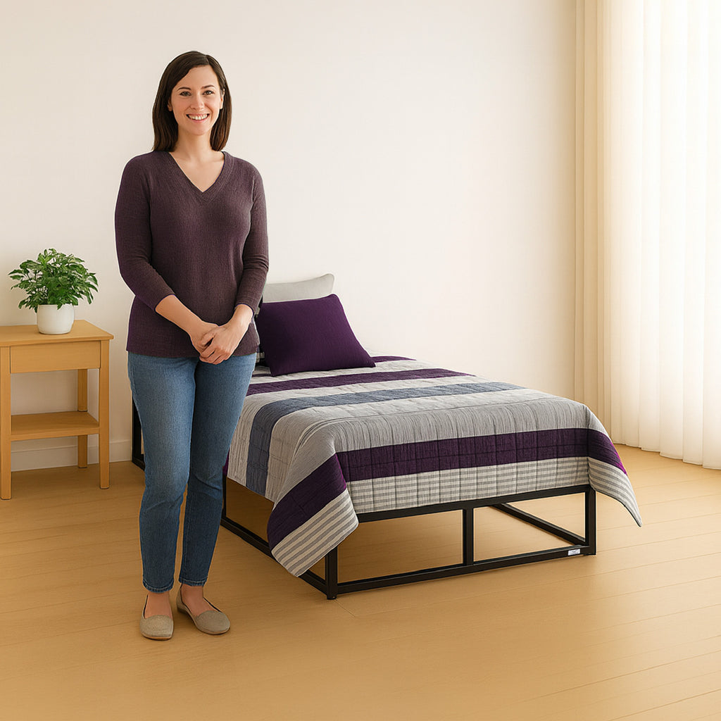 Base para cama Europea Acero y Madera 90X190 cm 1 Pza Vincenzi