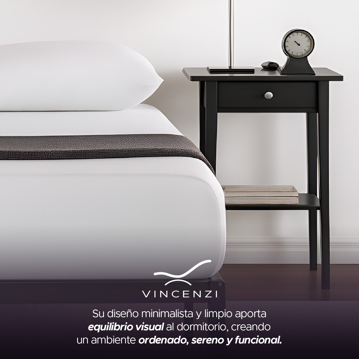 Base para cama Europea Acero y Madera 90X190 cm 1 Pza Vincenzi