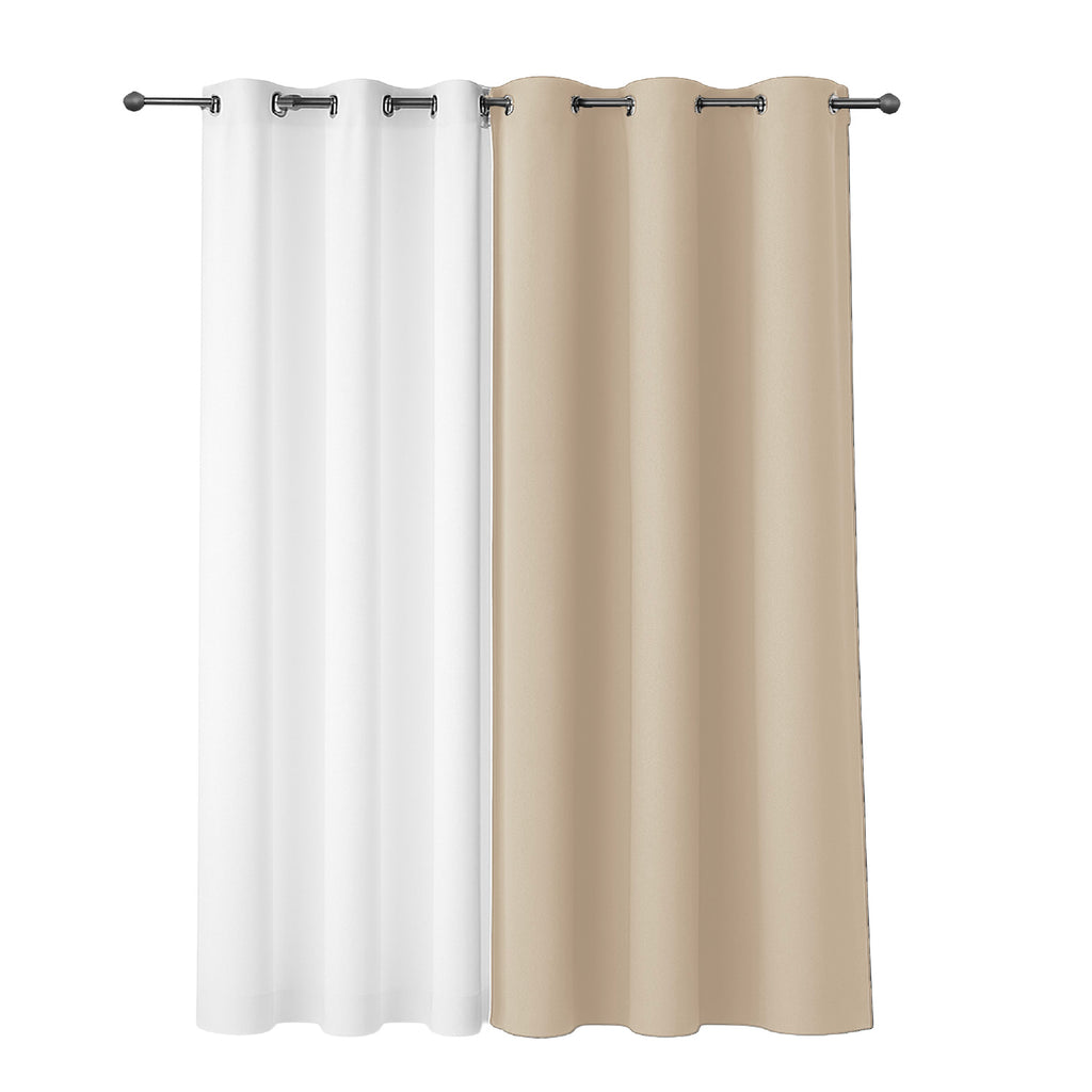 Cortina de Tela Blackout Beige + Velo Vincenzi 140x220