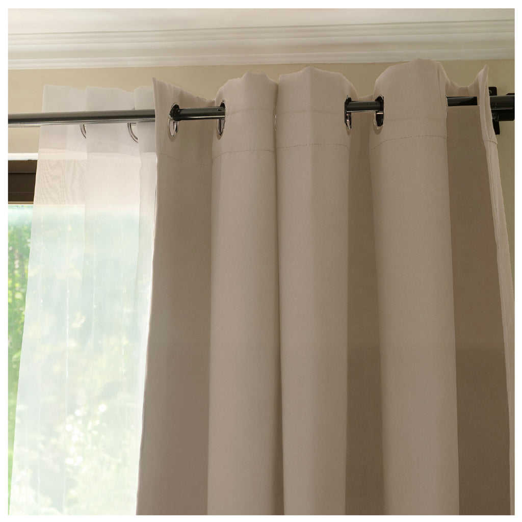 Cortina de Tela Blackout Beige + Velo Vincenzi 140x220