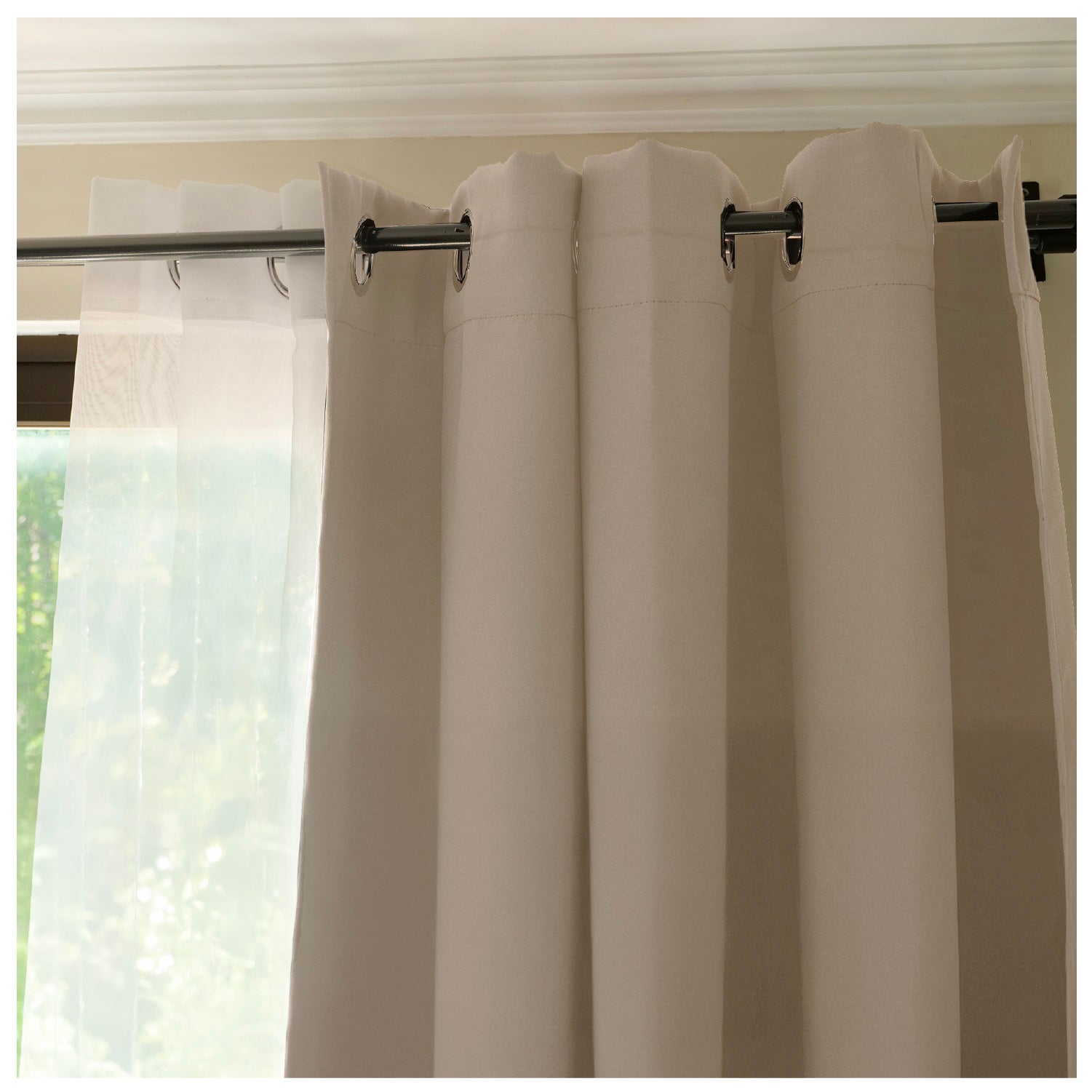 Cortina de Tela Blackout Beige + Velo Vincenzi 140x220