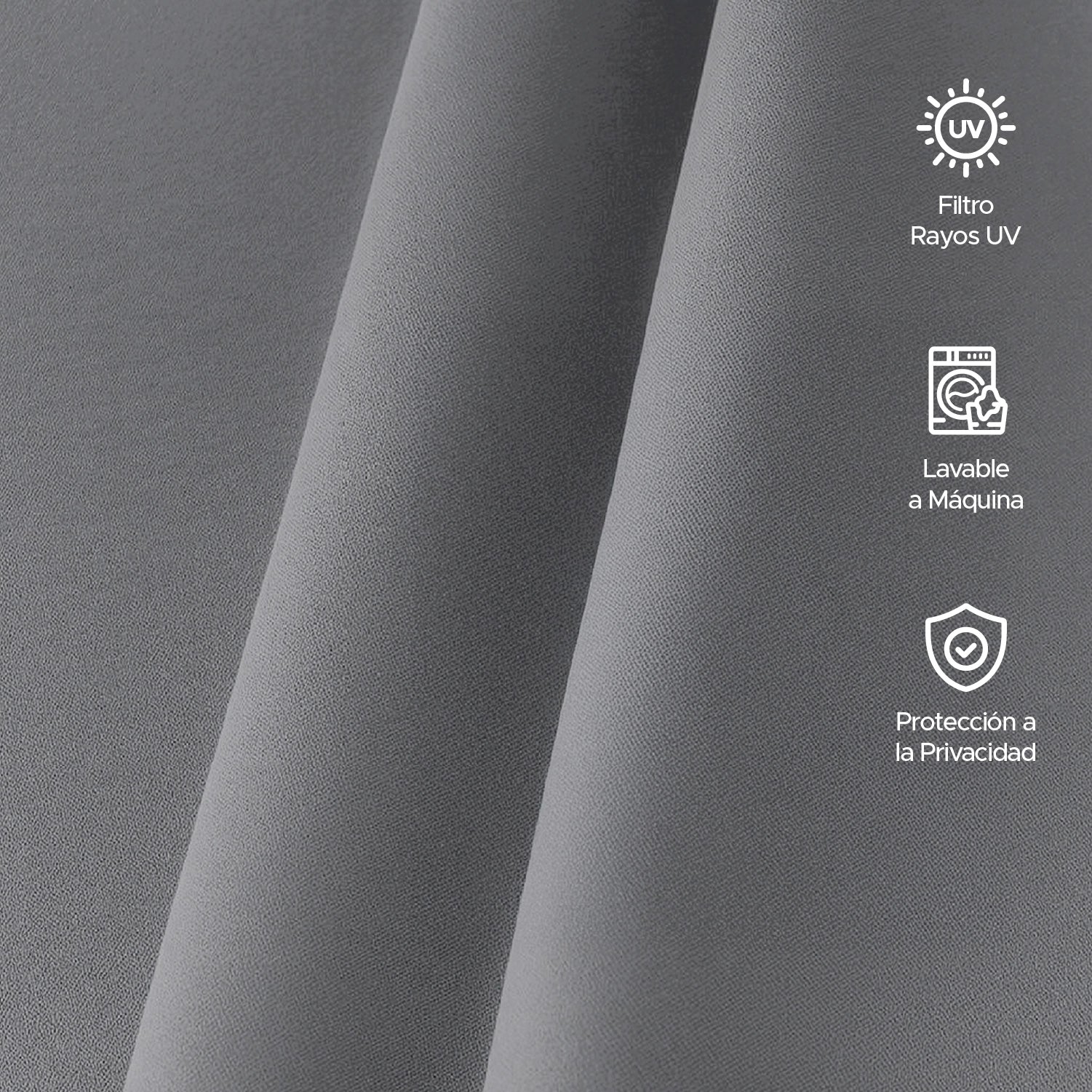 Cortina de Tela Blackout Gris + Velo Vincenzi 140x220