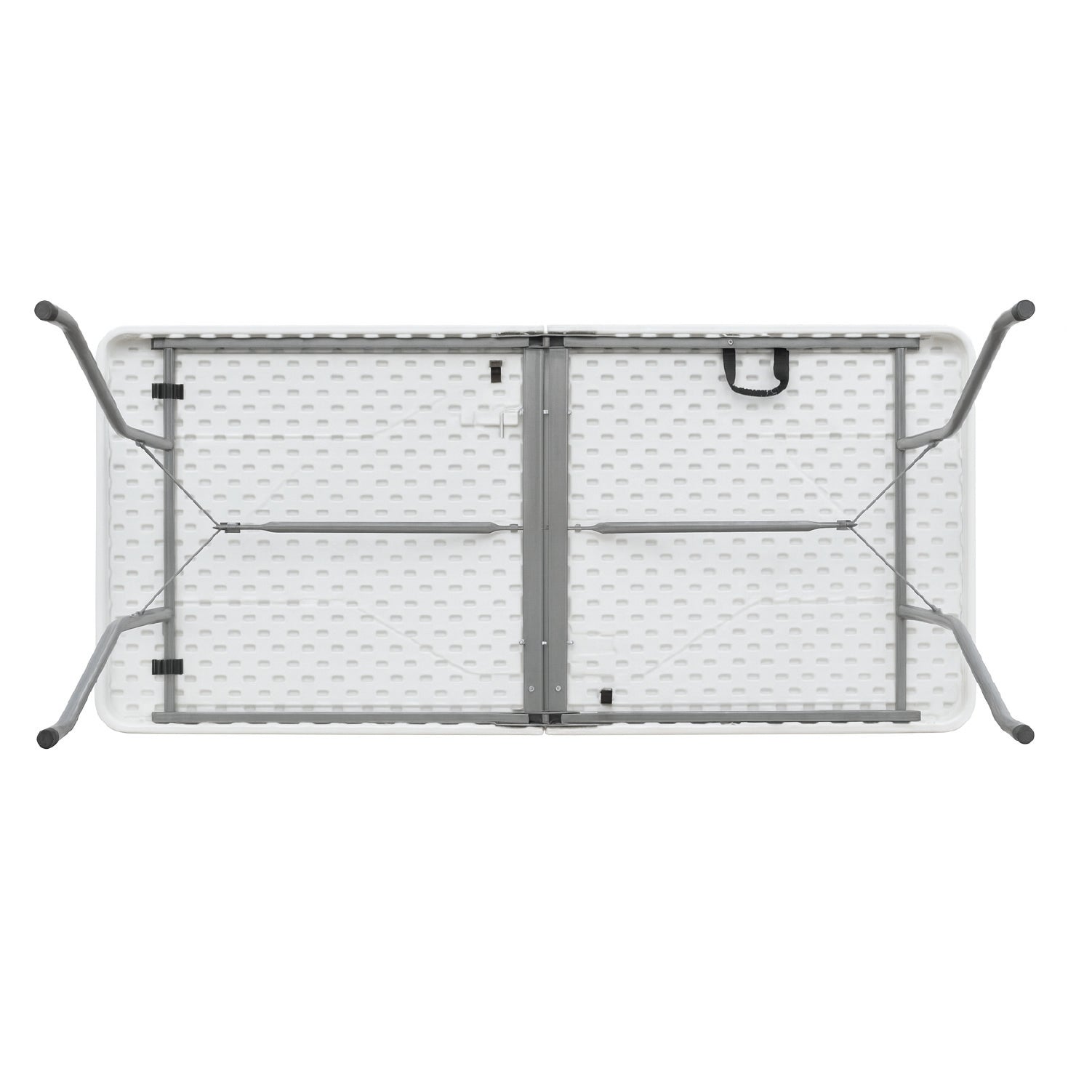 Mesa Plegable Tipo Maleta Blanca 180x72x72 cm Vincenzi