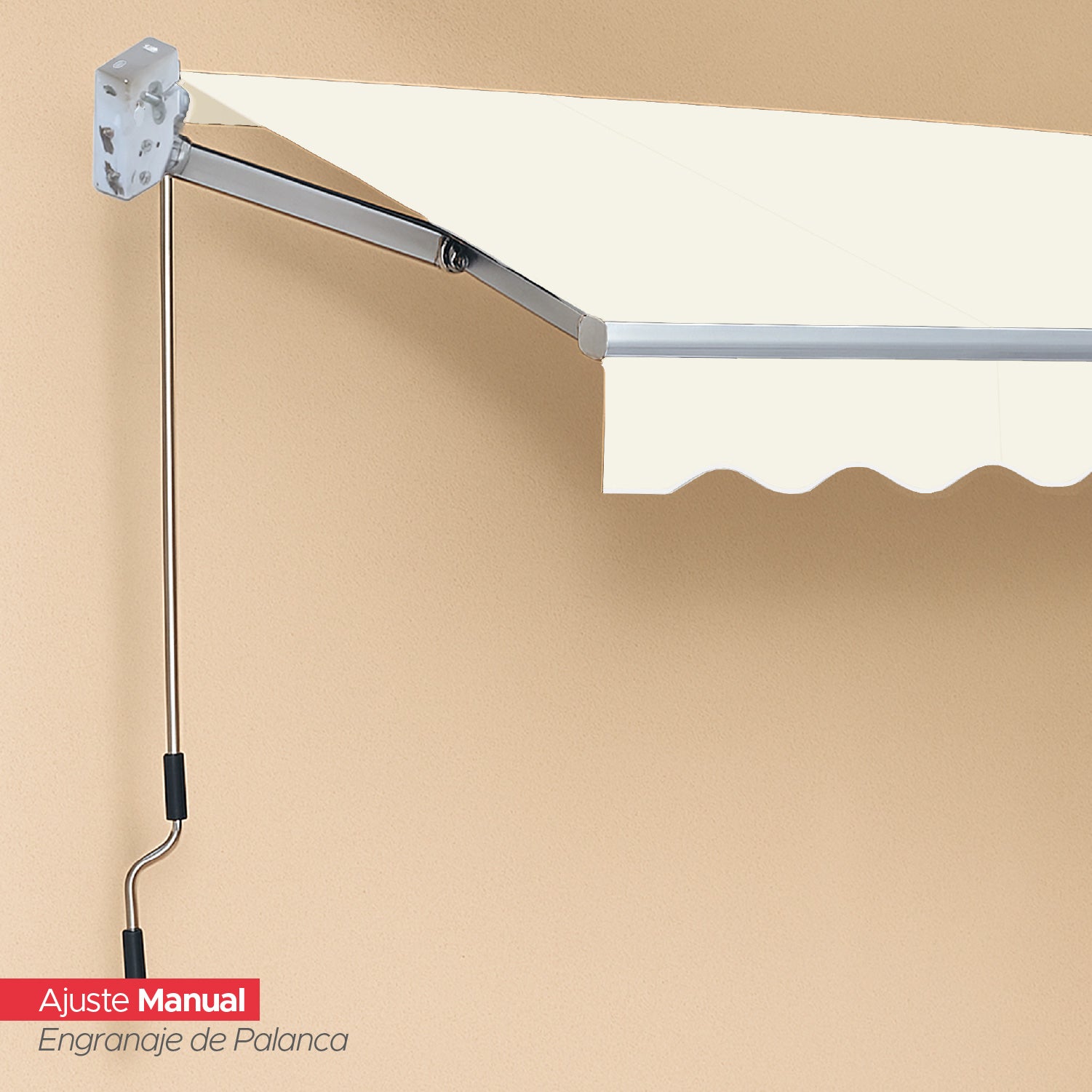 Toldo con brazo retráctil para Terrazas 3x2.5 Mts Blanco Vincenzi