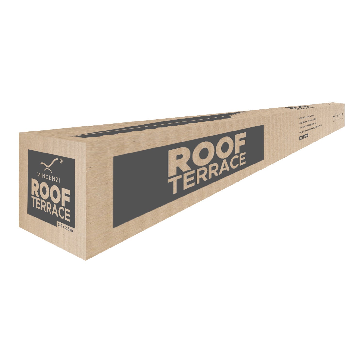 Toldo con brazo retráctil para Terrazas 3x2.5 Mts Blanco Vincenzi