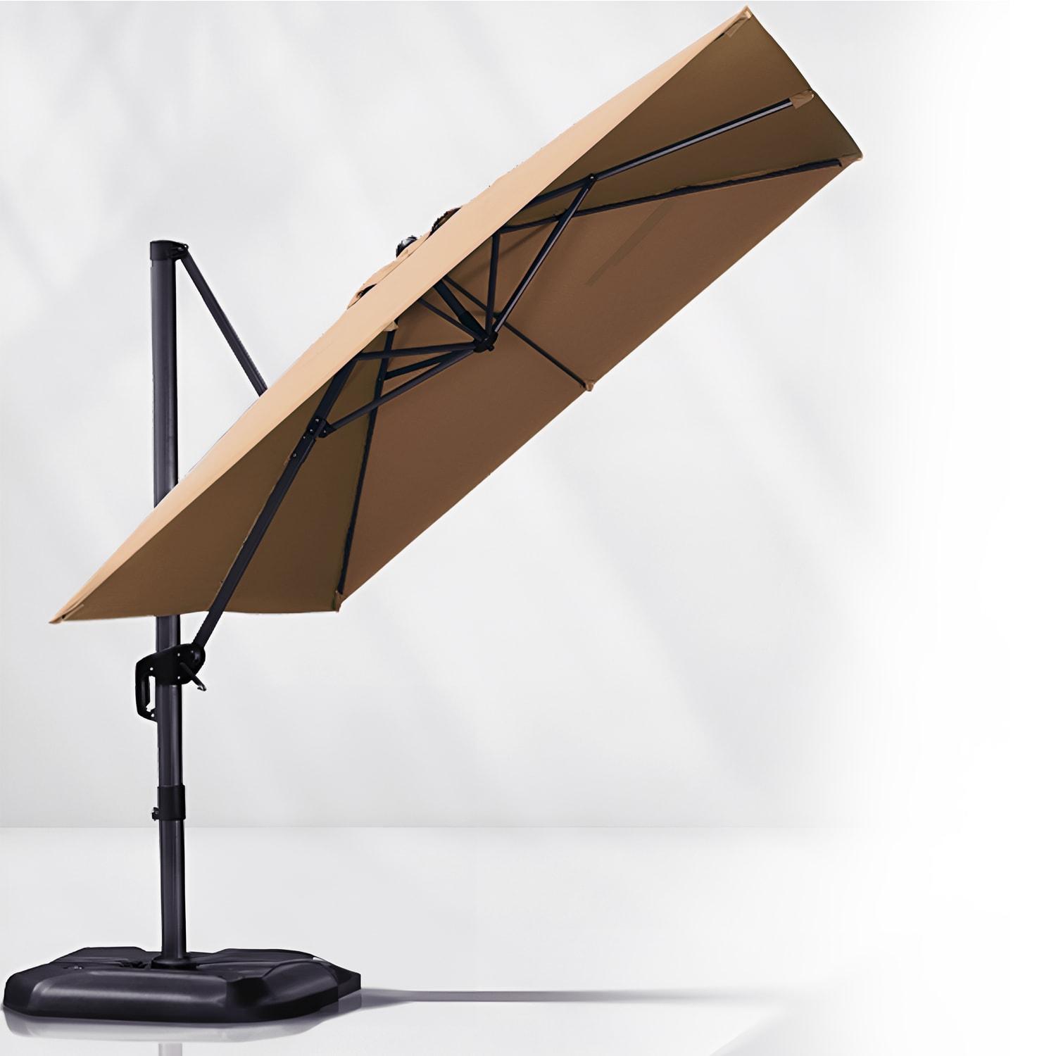 Quitasol lateral 3x3 Mts sombrilla terraza sol 360º color Khaki